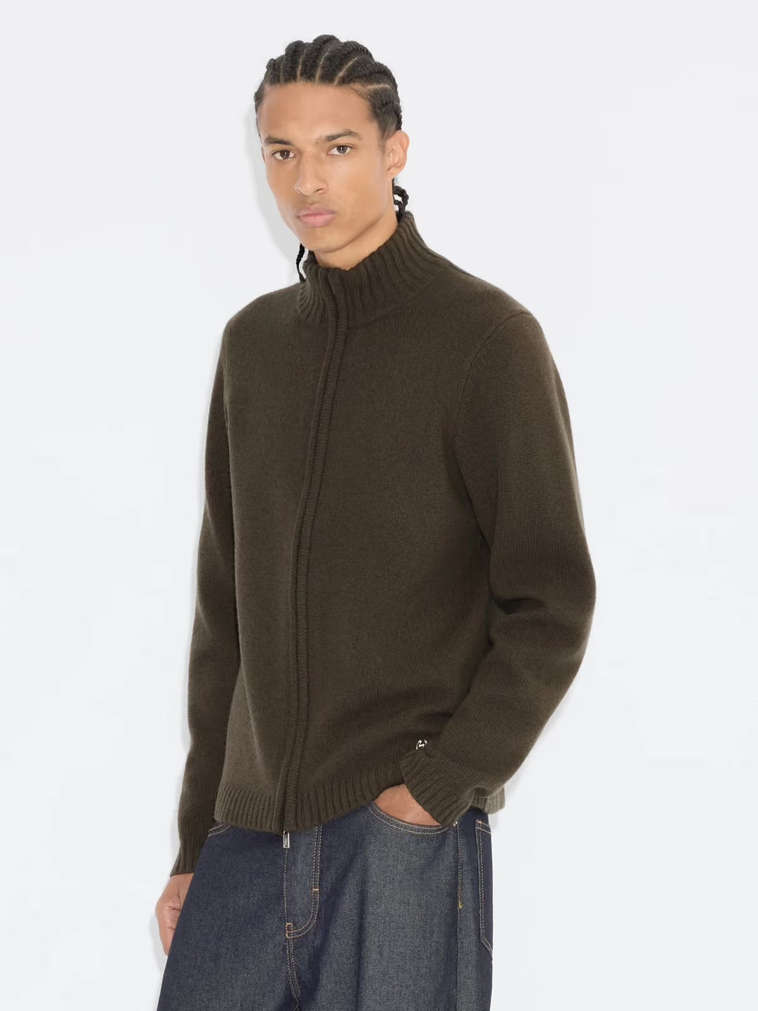 Andreas Zip-Up Cardigan  Dk. Green