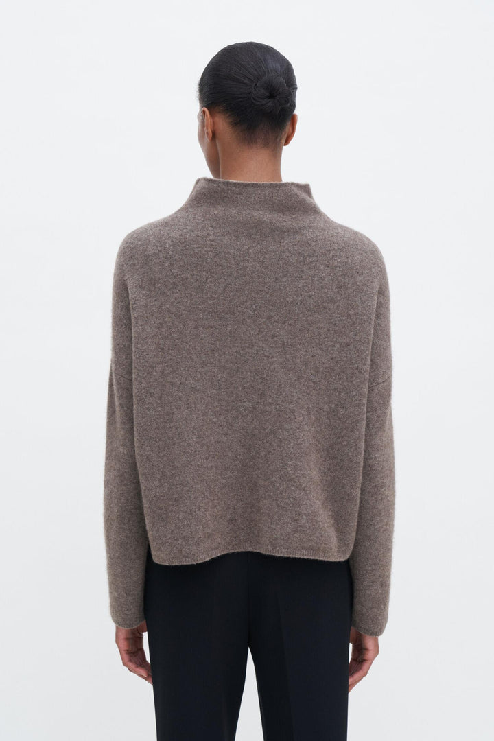 mika yak funnelneck sweater  Dark Taupe Melange