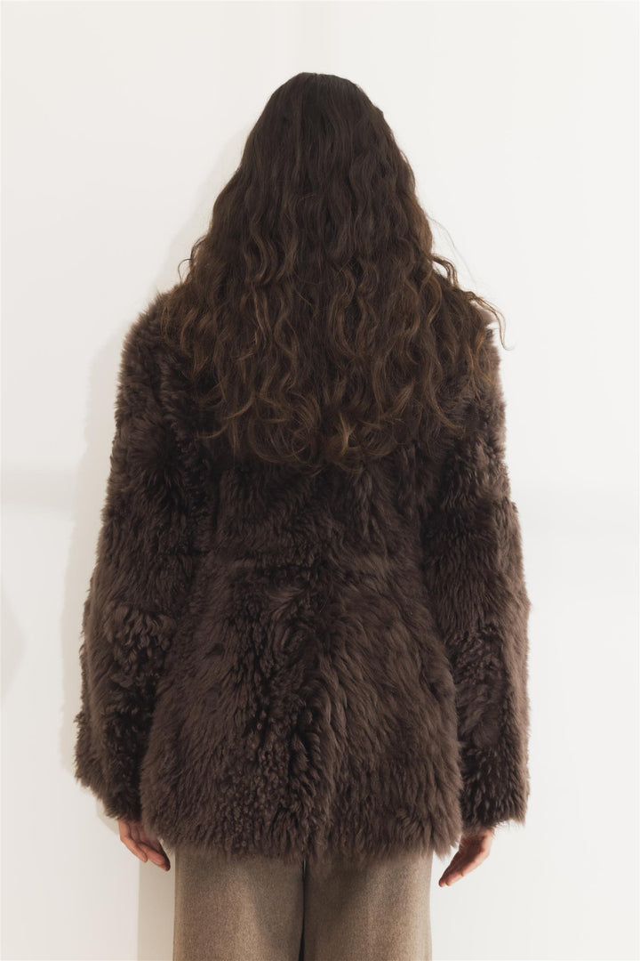 Freya Shearling Jacket Dark Brown