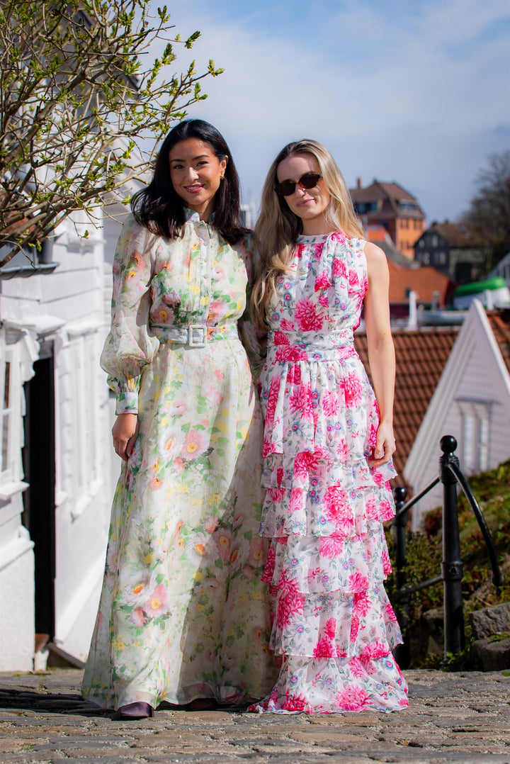 Marli Big Flower Dress  Creme