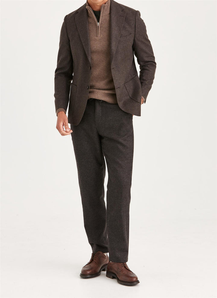 Morris Flannel Suit Jacket  Brown