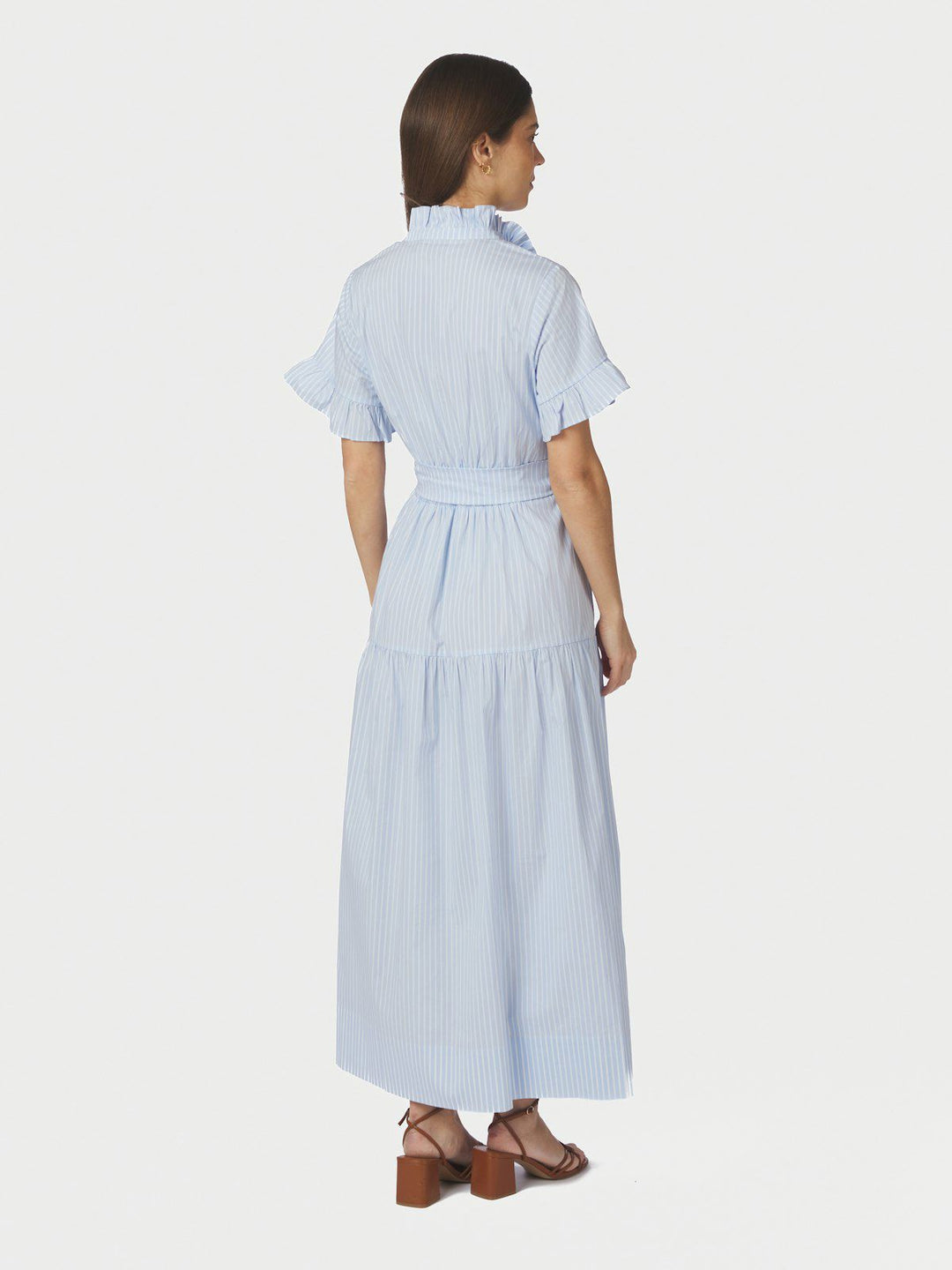 Nellie Soft Stripe Dress  Light Blue