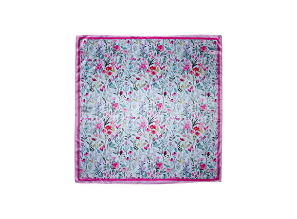 Skjerf småblomstrede 70x70  Rosa