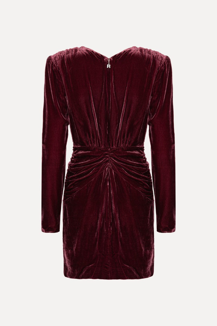 SILK VELVET MINI DRESS  Zinfandel