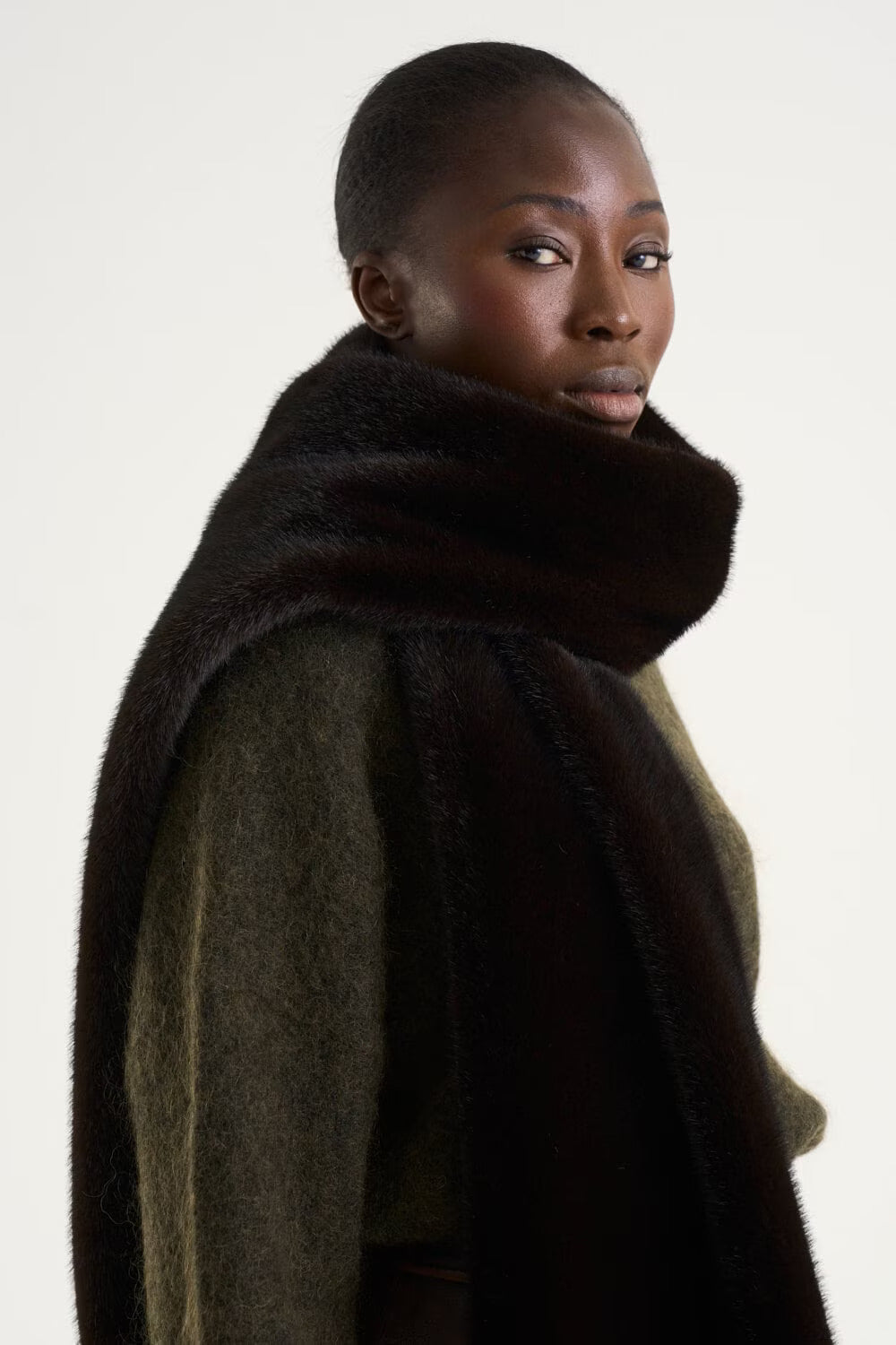 Laurel Faux fur Scarf  Mocha Brown