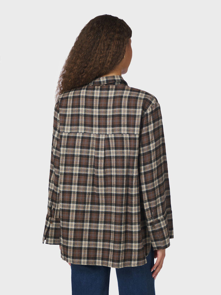 Dita Flannel Check Shirt Dark Taupe