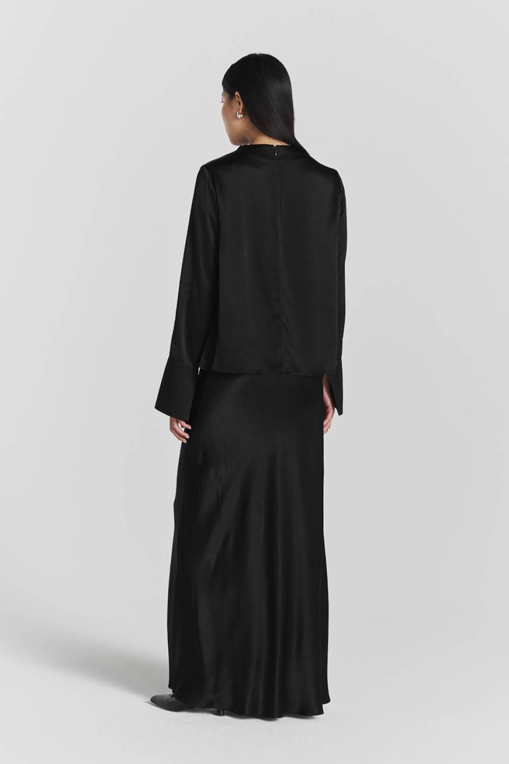 Tyne Satin Skirt  Black