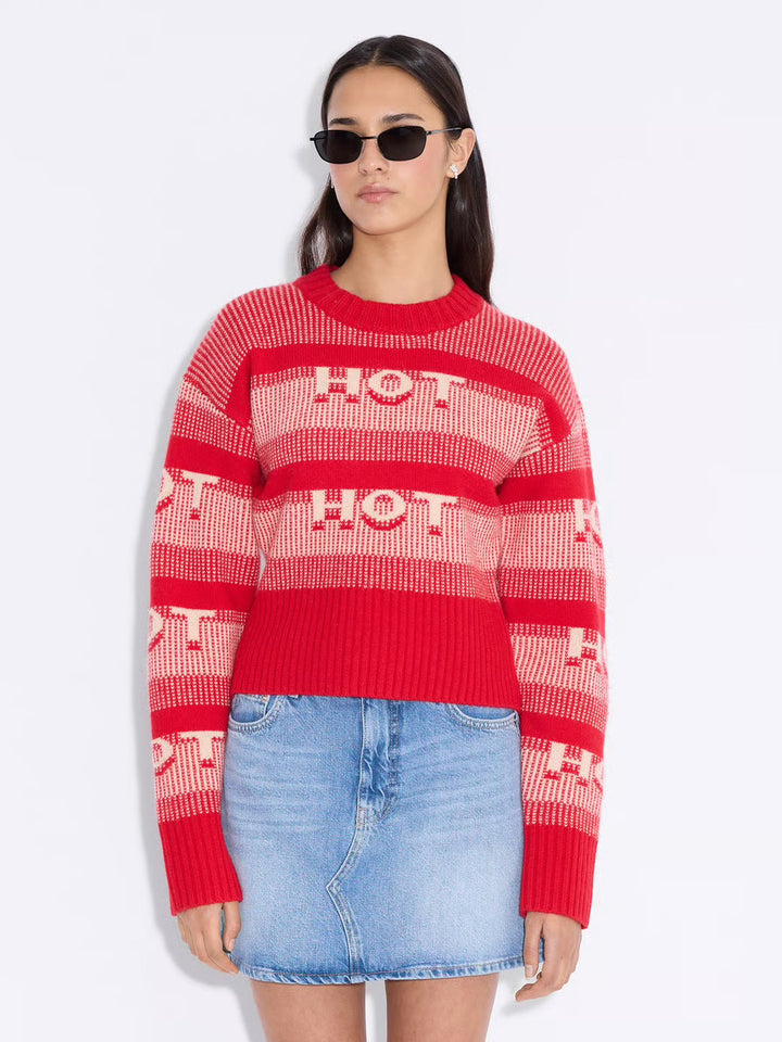 Hot Cropped Crew  Red
