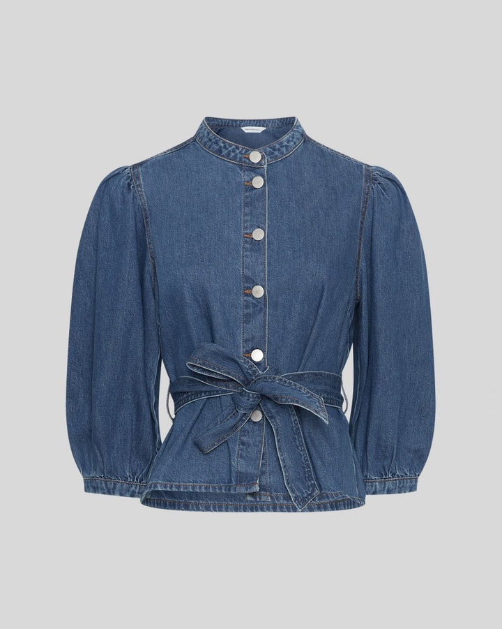 MSCH Rylan Elena 3/4 Shirt  Mid Blue Wash