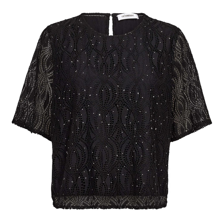 EricaCC Stone Lace SS Blouse Black