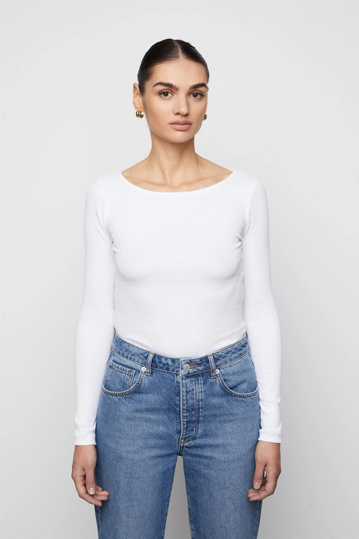 PETRONELLA RIB BOATNECK  White