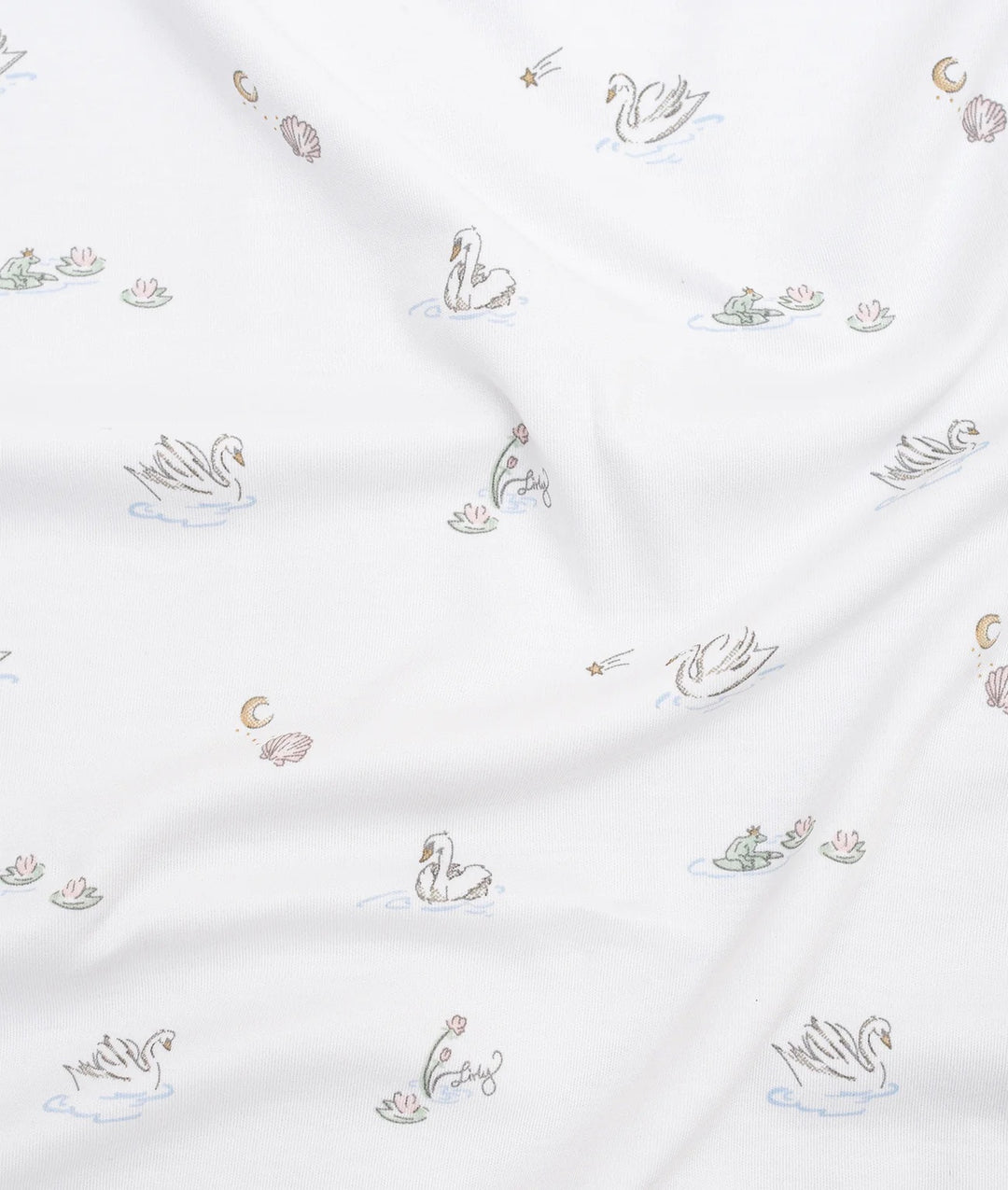 Swans Ruffled Footie  White