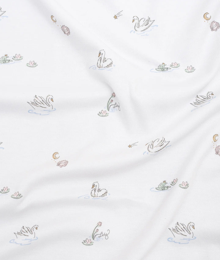 Swans Ruffled Footie  White