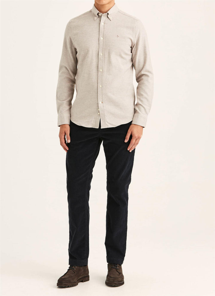 Flannel Check Shirt-Slim Fit Khaki