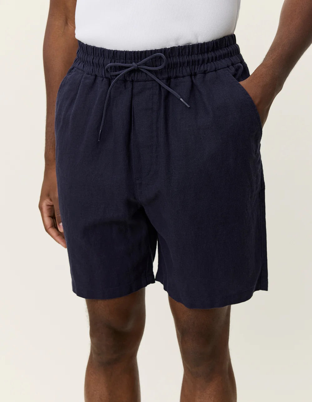 Otto Linen Shorts  Dark Navy Blue