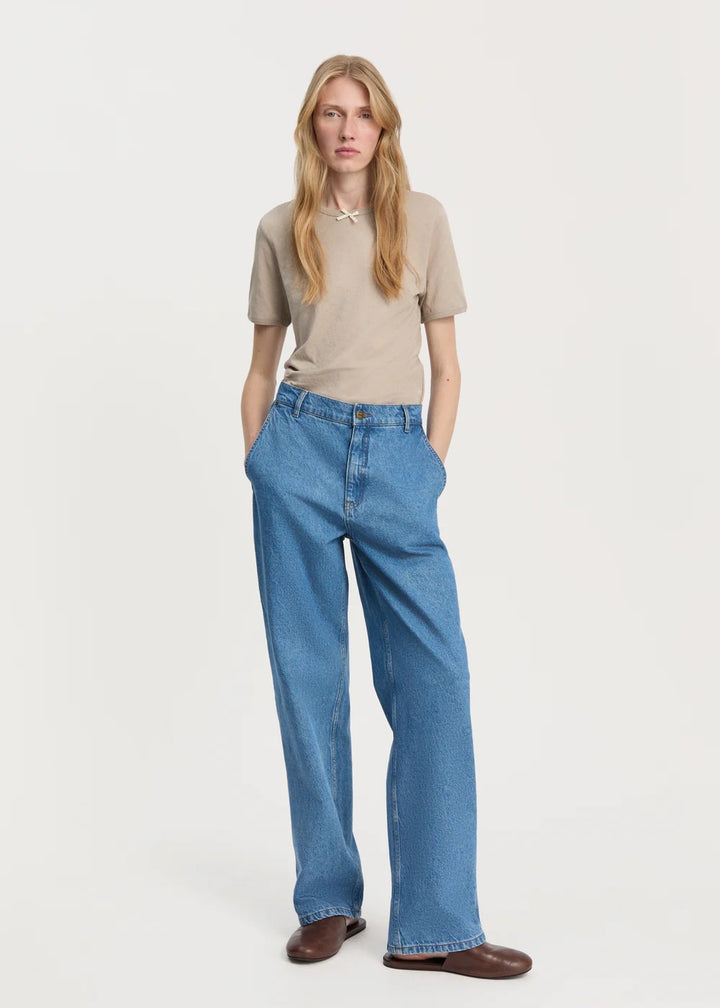 Carlo Midwaist Wide Jeans I  Clear Blue