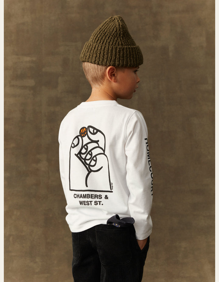 Washington LS T-Shirt Kids  White/Black