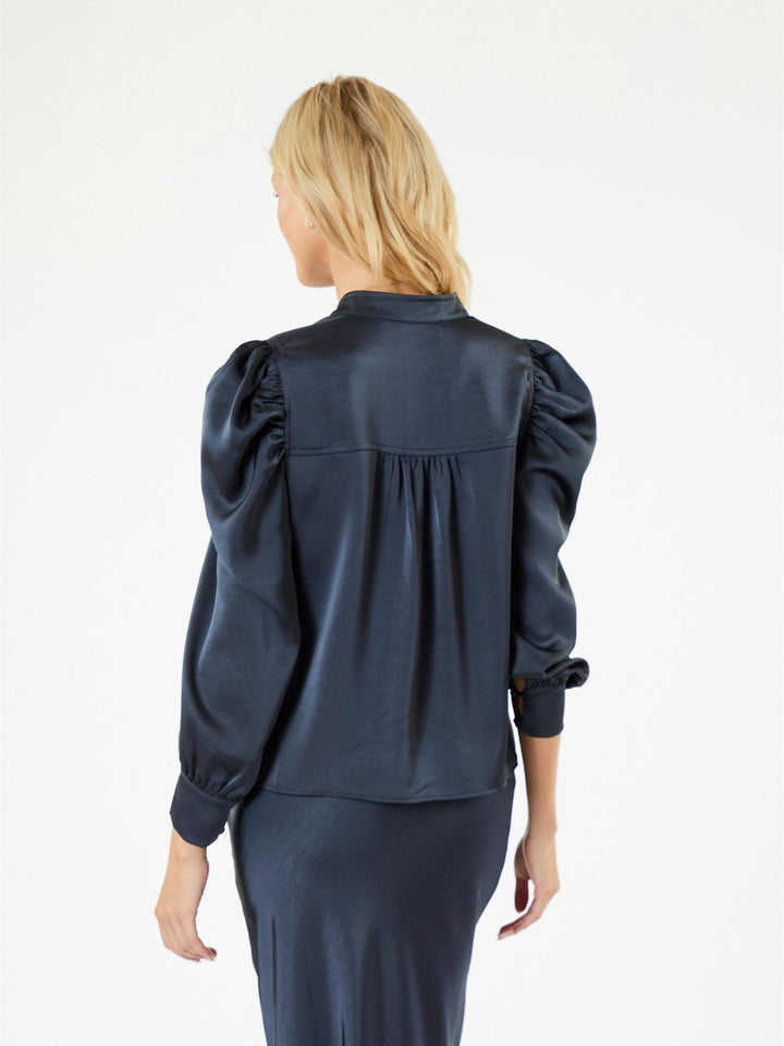 Rosslyn Heavy Sateen Blouse  Midnight Blue