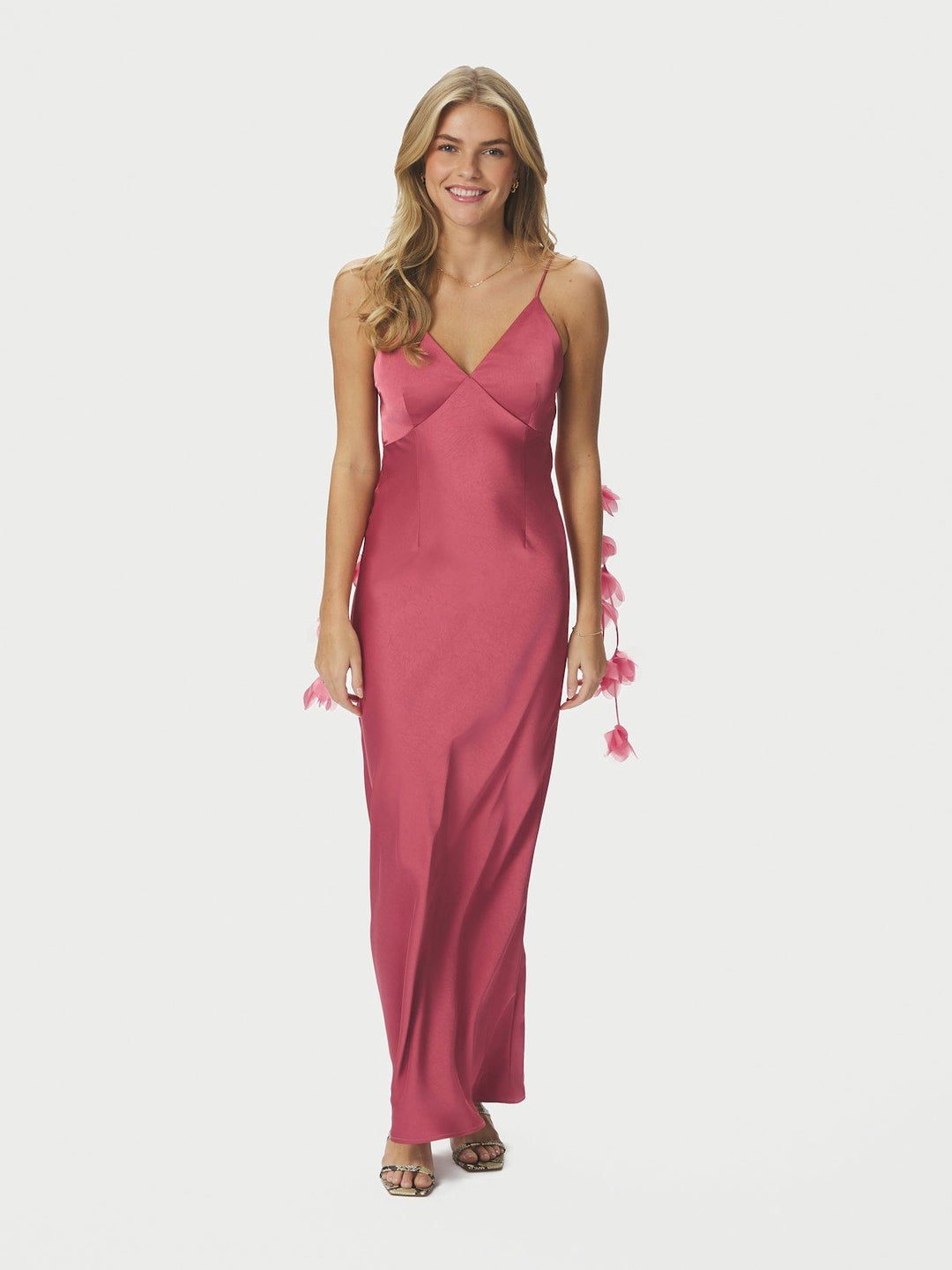 Colly Heavy Sateen Dress  Cherry Pink