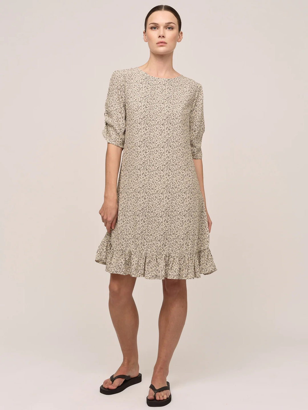 Ellen Dress  Petite Antrachite Flower