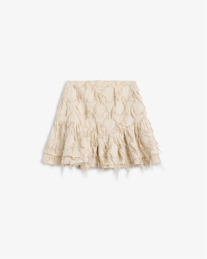 IBEN POSY FRAY SKIRT  Raw Beige