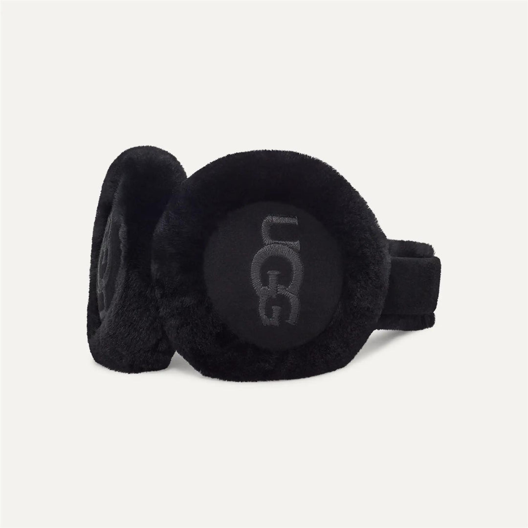 Sheepskin embroider earmuff  Black