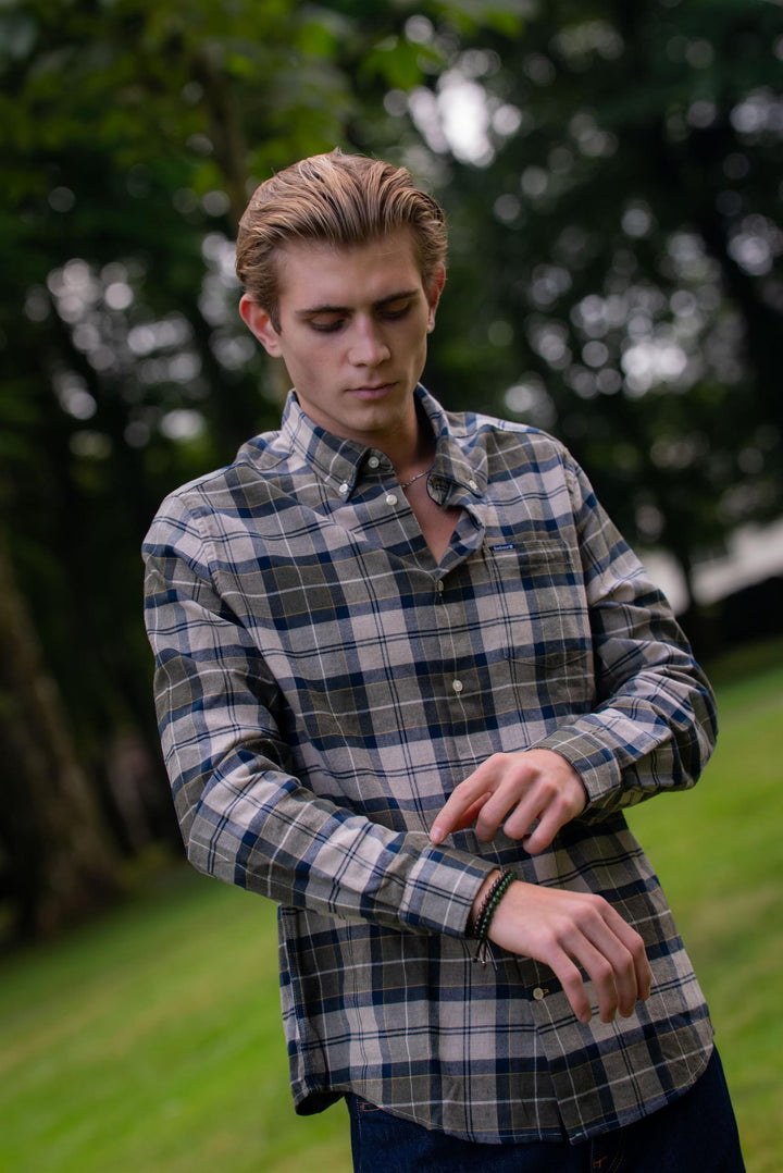 Fortrose Tailored Tartan Shirt  Forest Mist
