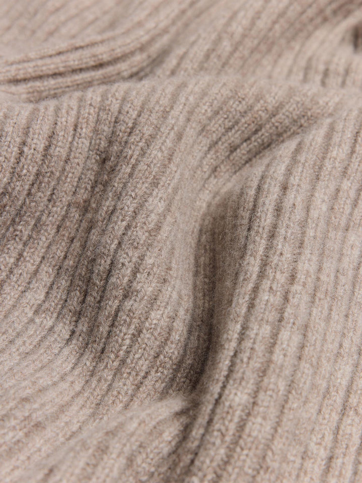 Adrian Rib Crewneck  Taupe