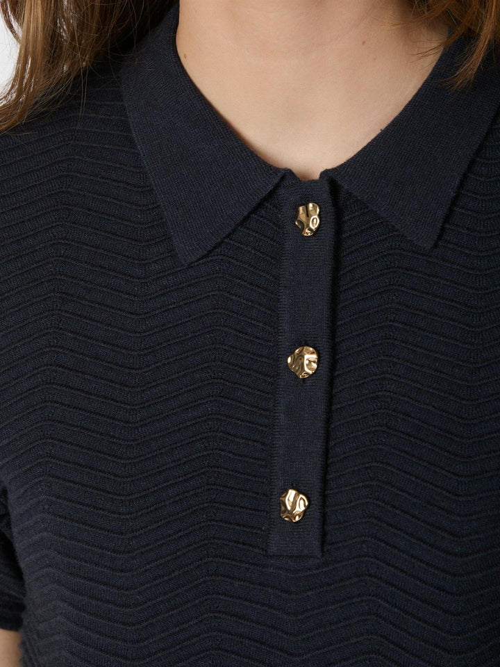 Soko Wave Knit Tee  Midnight Blue