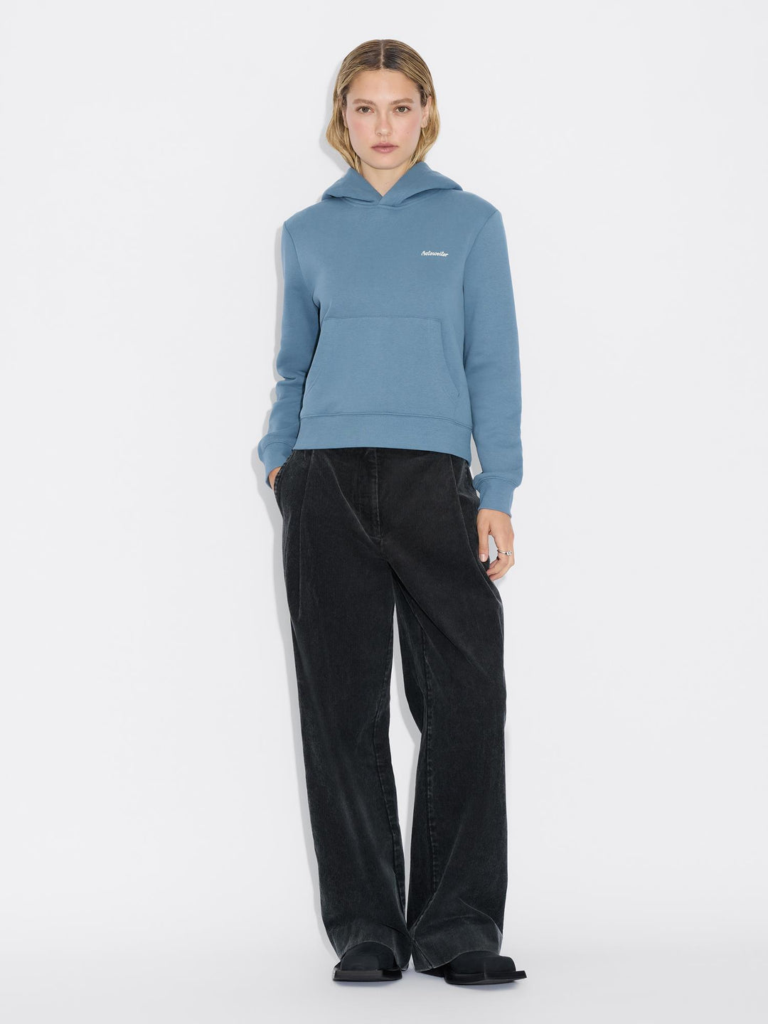W Regular Hoodie  Blue