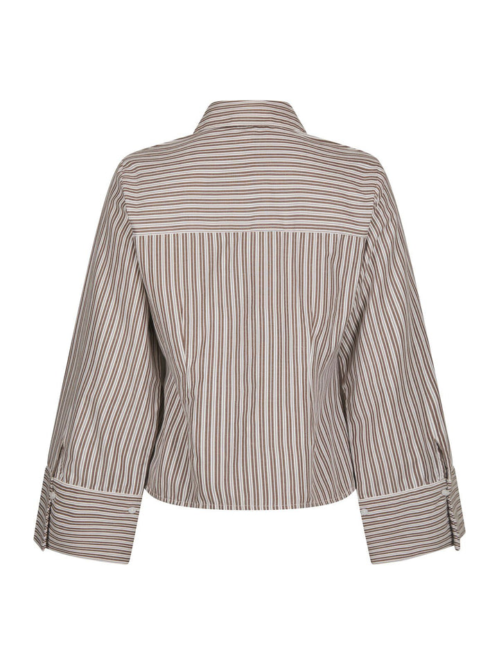Rosa Double Mix Stripe Shirt Dusty Brown