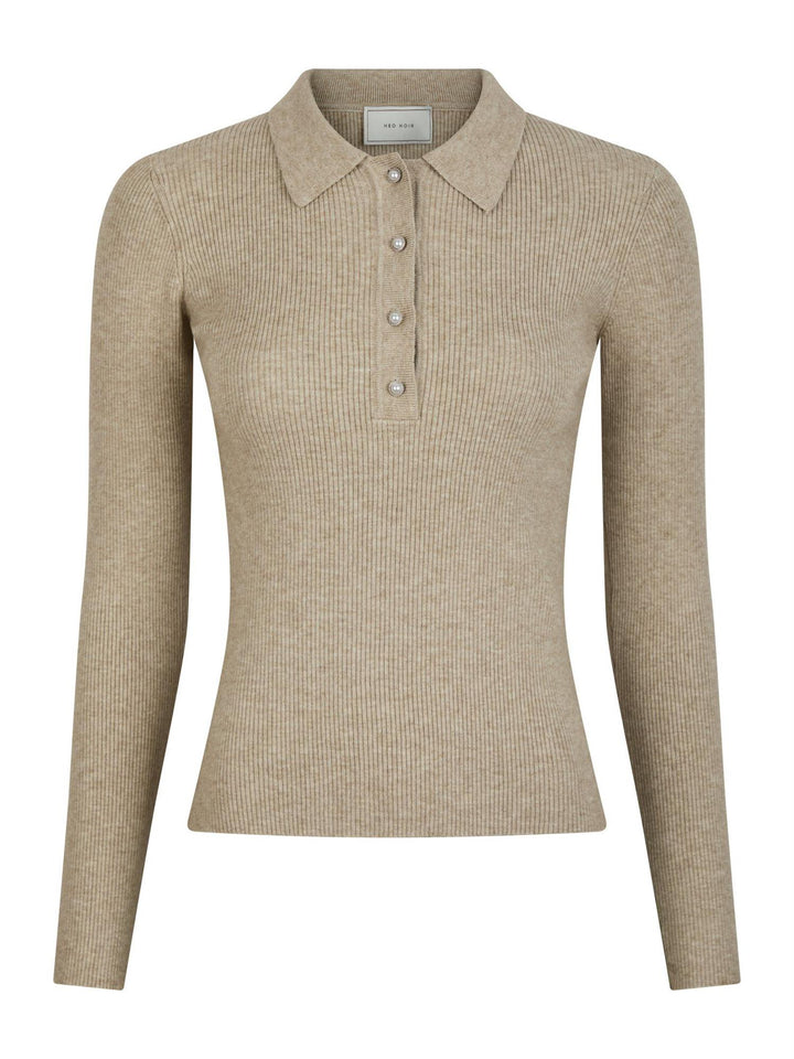 Panama Knit Blouse  Beige Melange