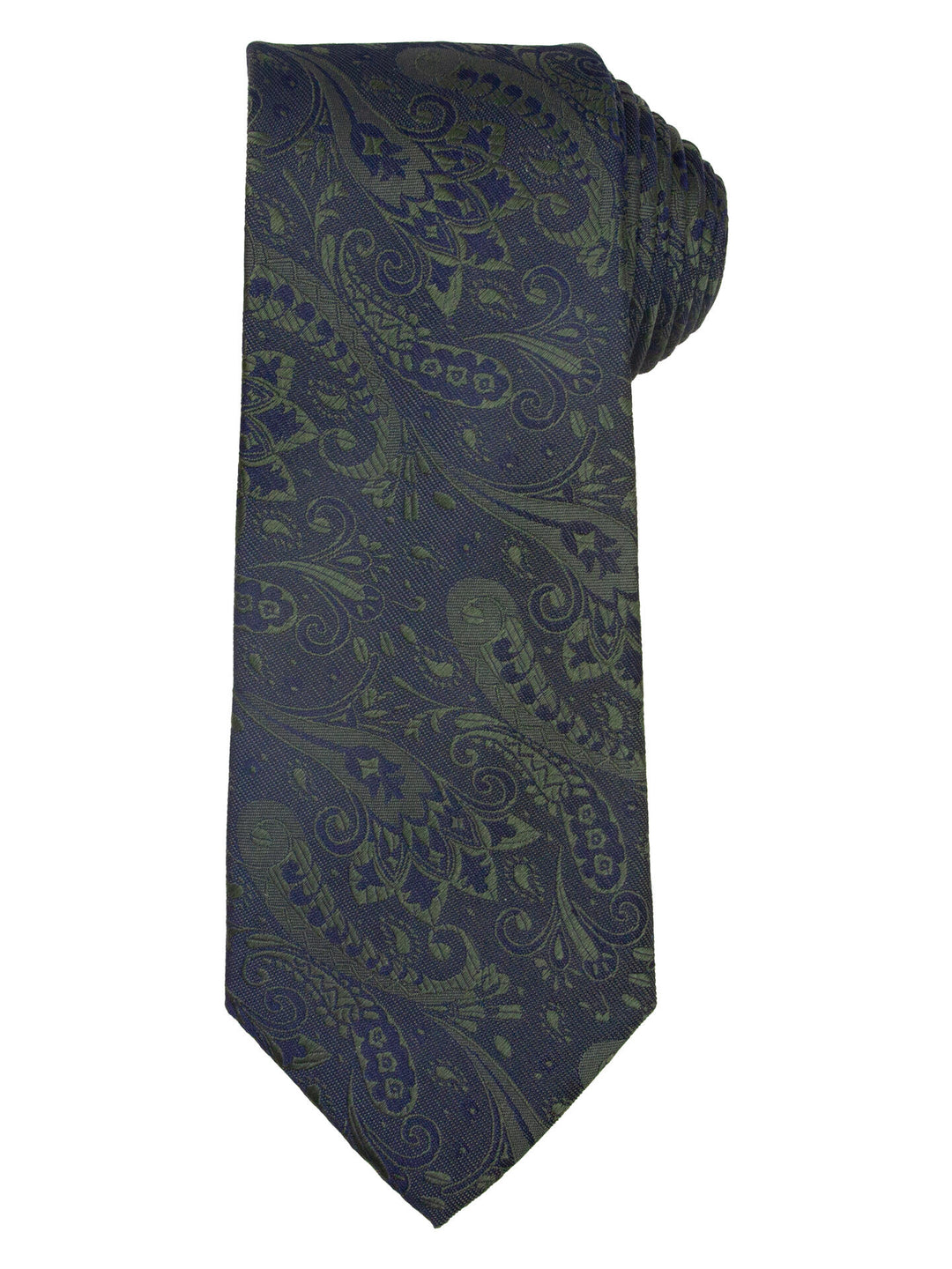 Santi silkeslips+lommetørkle paisley  Grønn