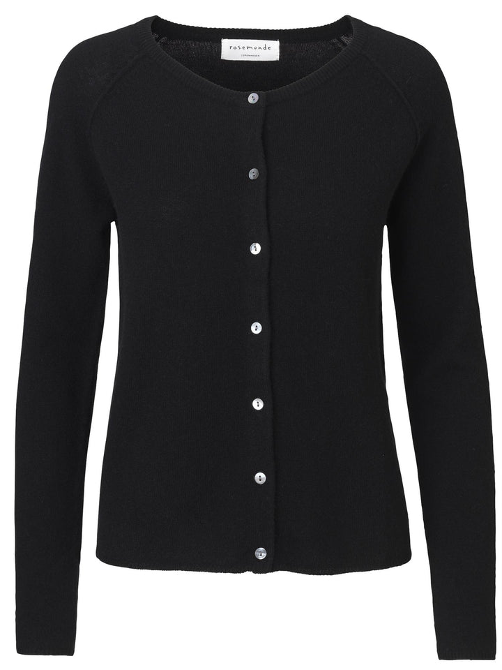 RWLaica Cashmere LS O-neck Raglan Cardigan  Sort