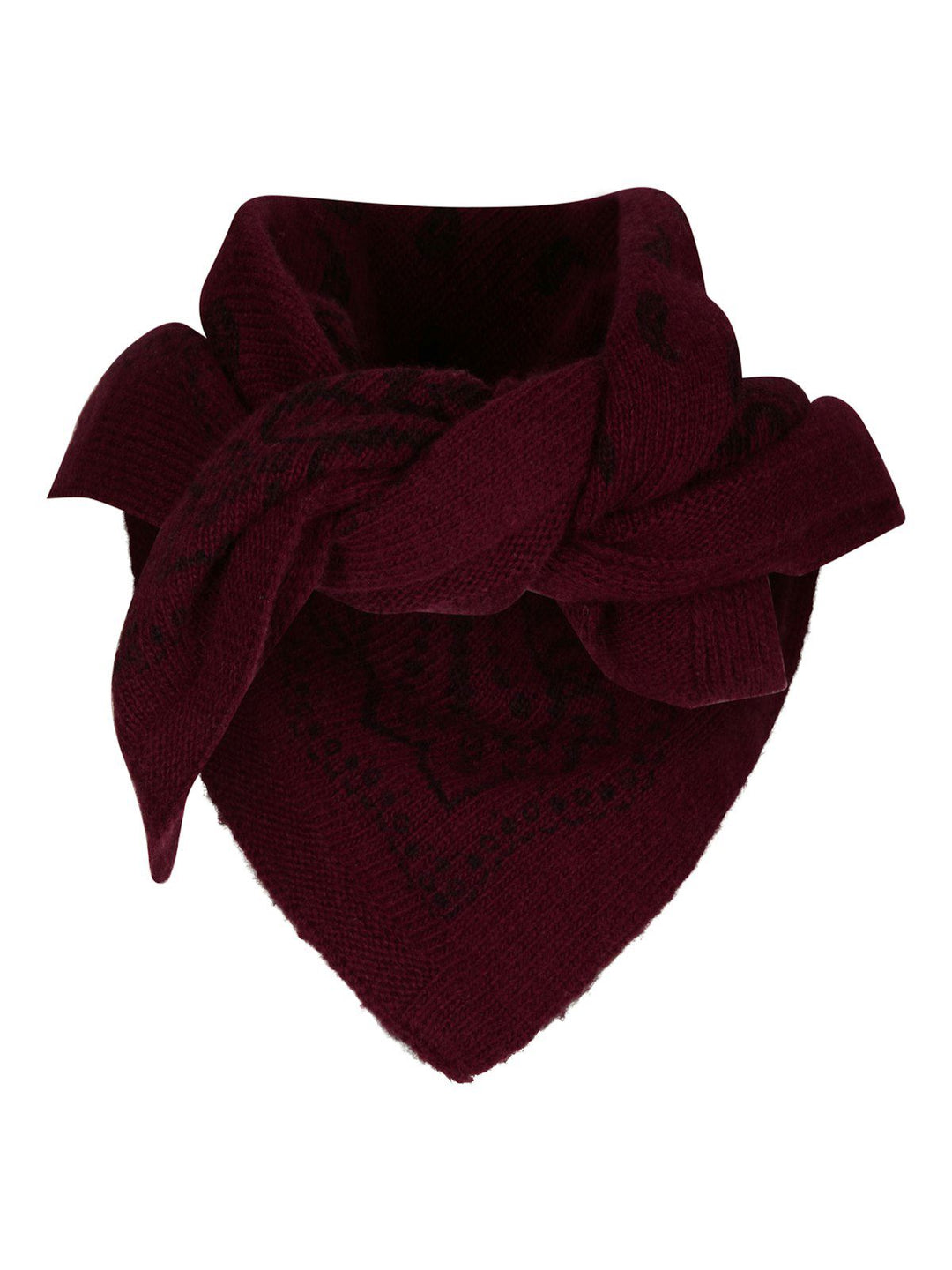 Adelina Paisley Knit Scarf Wine