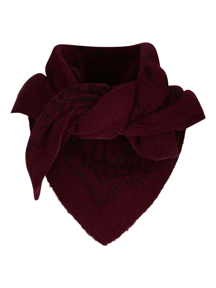 Adelina Paisley Knit Scarf Wine