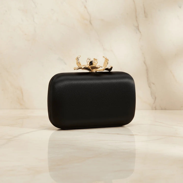 ADELE Orchid Lock Clutch Black