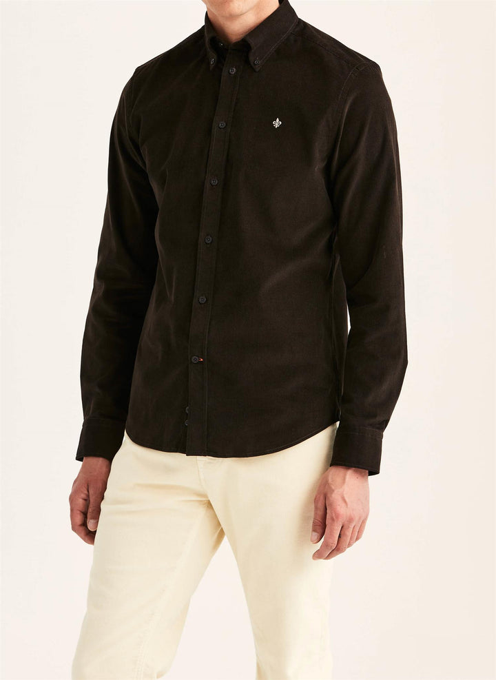 Douglas Cord Shirt-Slim Fit  Brown