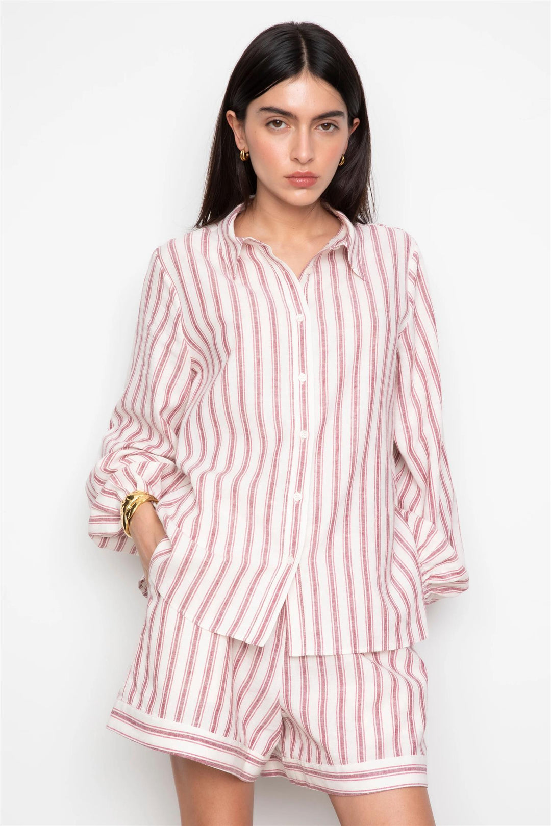 Fable Shirt  Berry Stripe