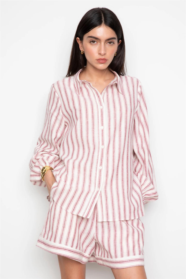Fable Shirt  Berry Stripe