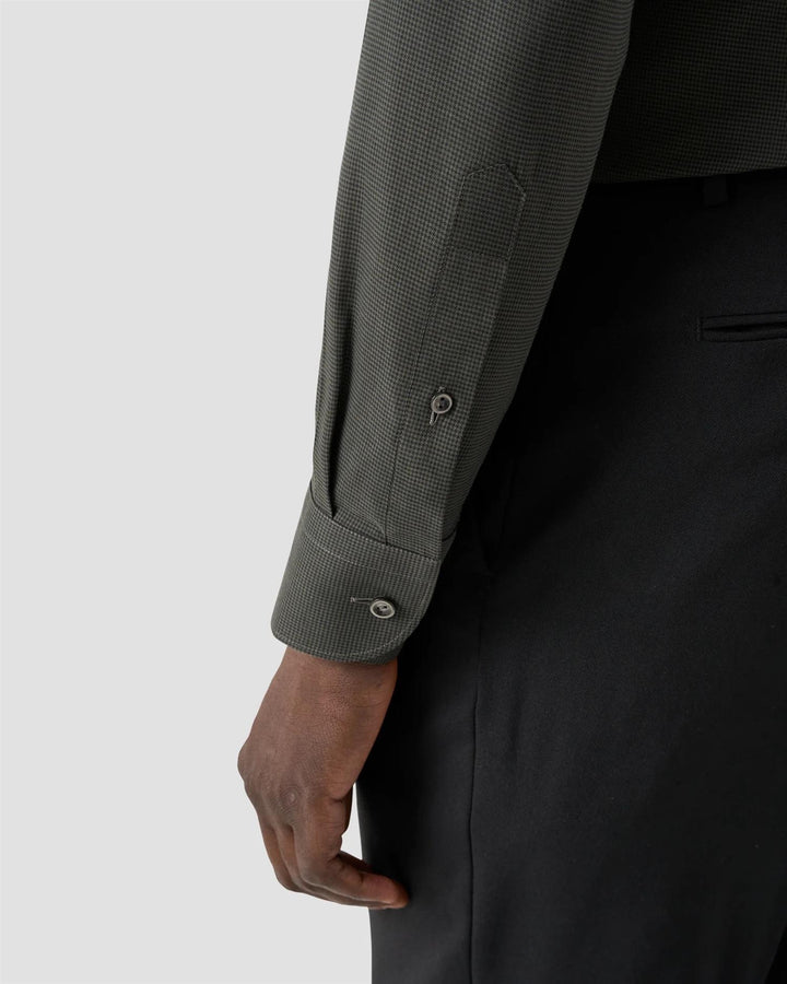 Micro Check Signature Flannel Shirt  Dark Green