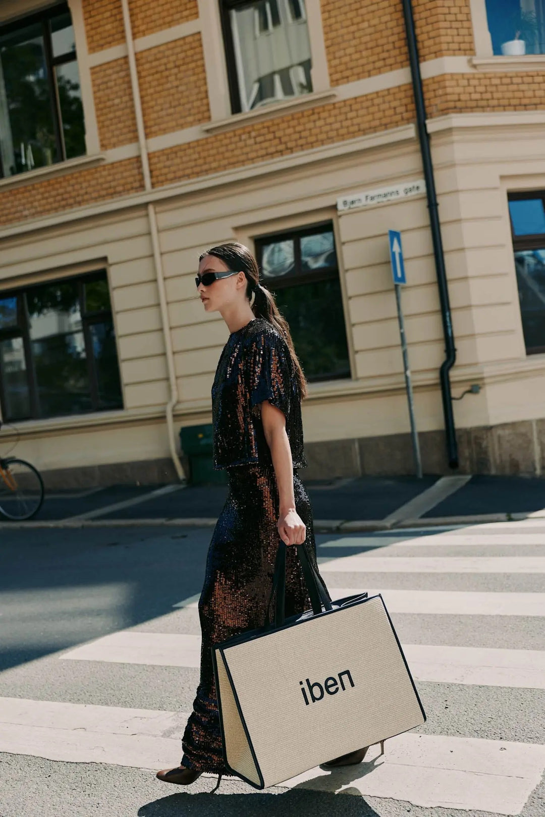 Iben Straw Bag L  Brown Straw