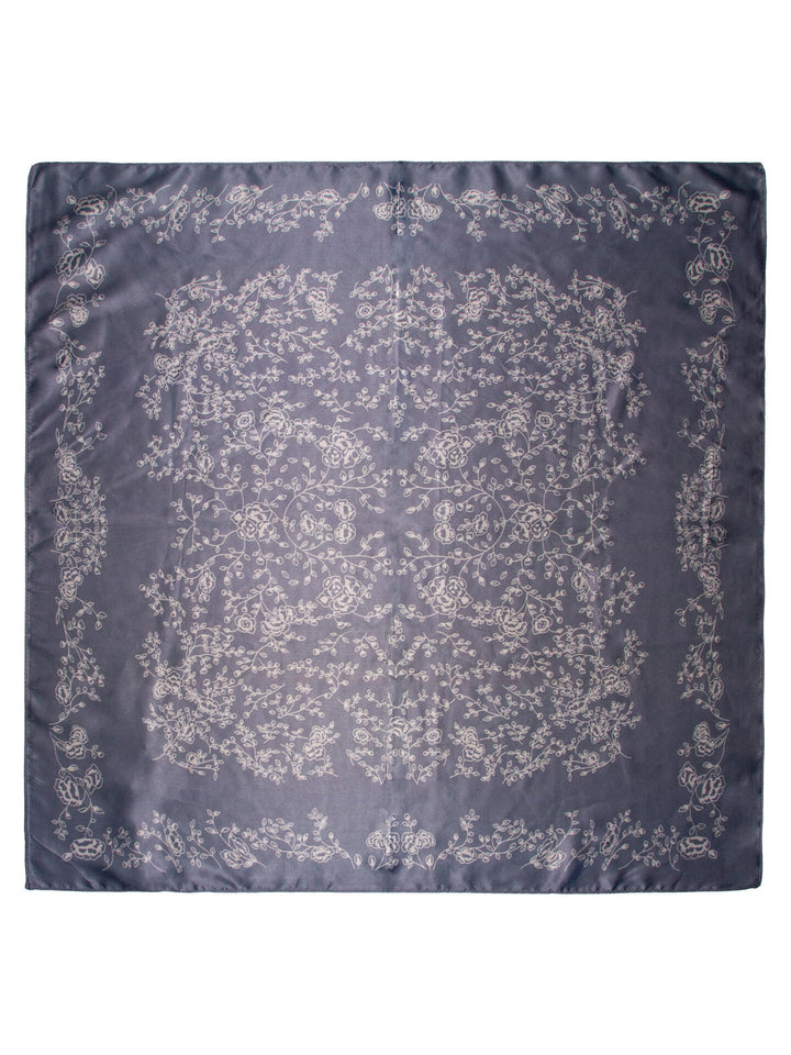 Skjerf m/grener 70x70  Brun
