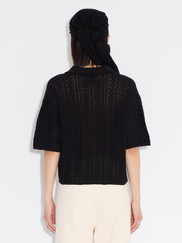 Kelp Crochet Shirt  Black