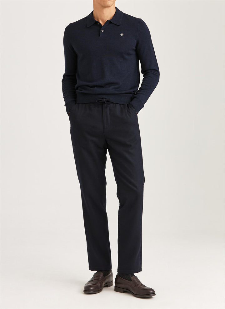 Merino Polo Knit  Navy