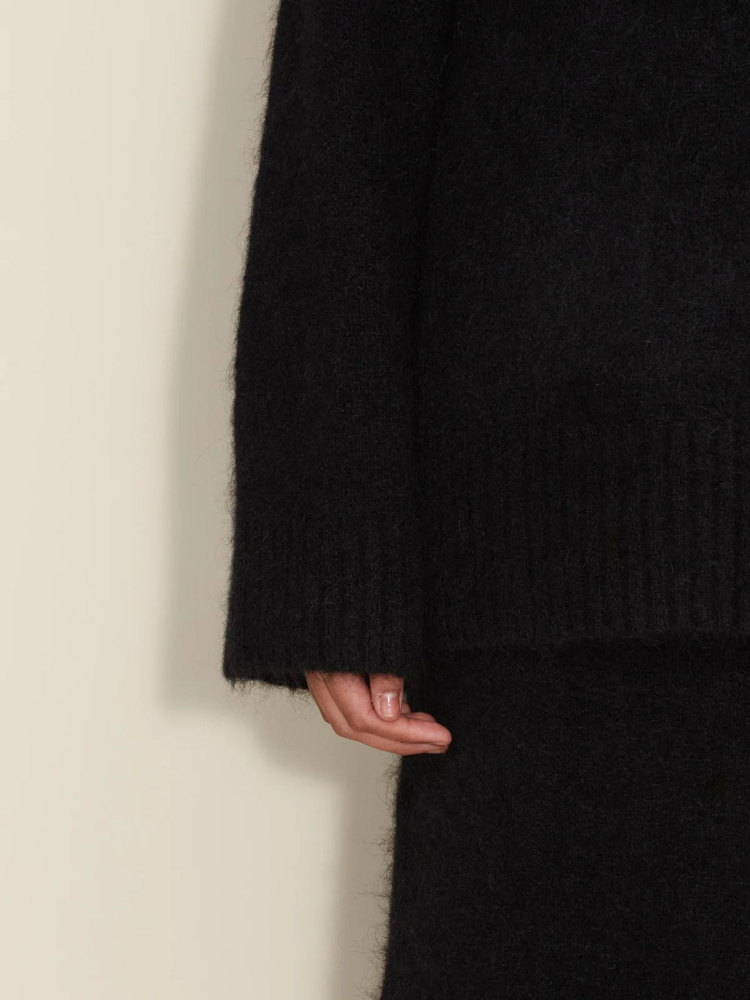 Fure Fluffy Knit Sweater  Black