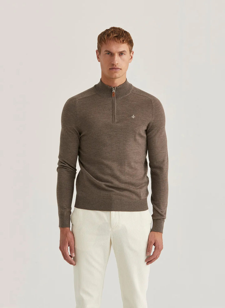 MERINO JOHN ZIP  Brown