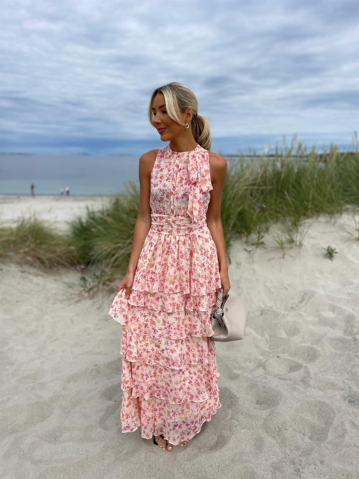 Marli Flower Chiffon Dress  Rose