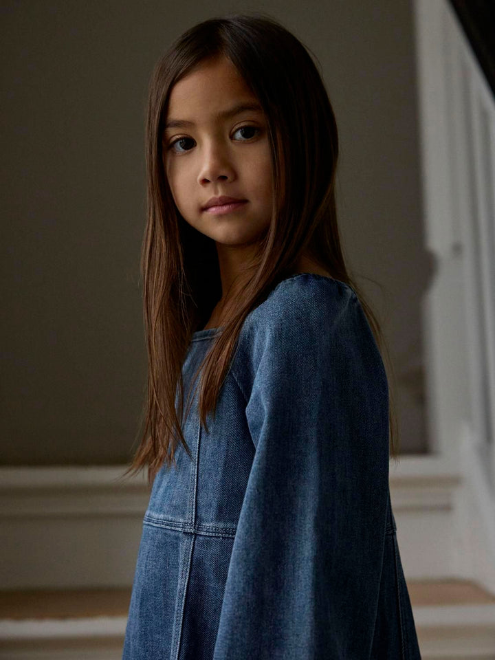 Obello Ls Loose Dnm Dress  Mørkeblå