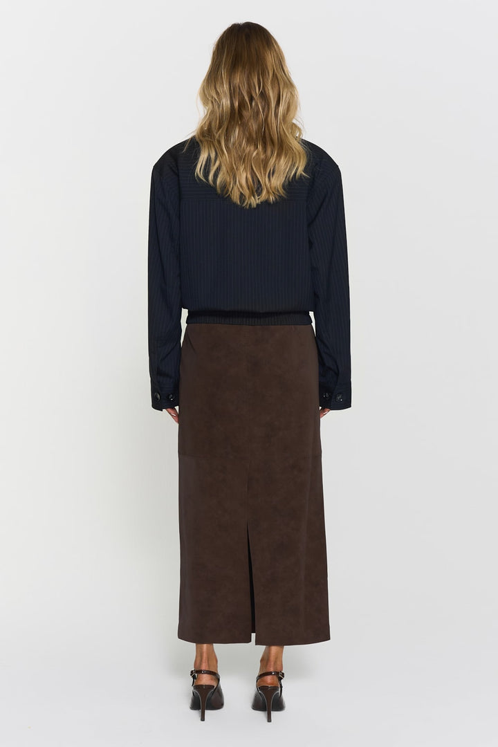Yara Faux Suede Skirt  Mocha Brown
